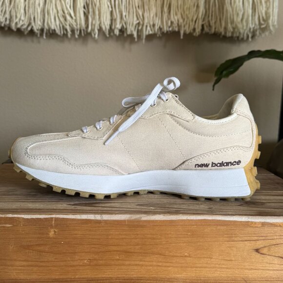 New Balance 327 Linen Sea Salt Gum Sole Low Chunky Sneaker Shoe Size 9.5 - Picture 12 of 17
